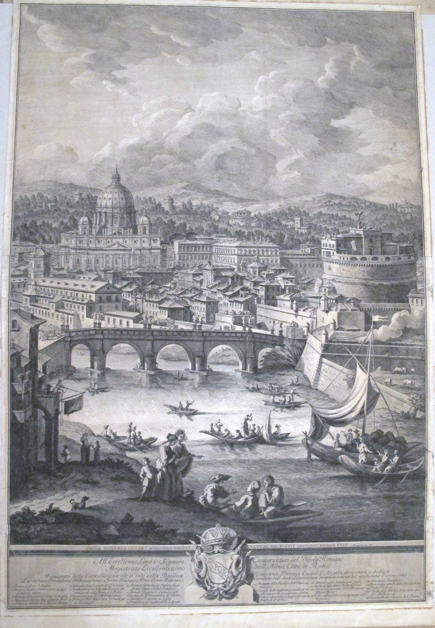 Vasi Giuseppe: Il prospetto della Città Leonina, with the Basilica Vaticana, Ponte, and Castel S ...