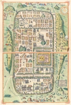 Braun & Hogenberg, Bird eye view of ancient Jerusalem and its suburbs at the time of Jesus, Year 1572