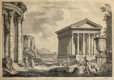 Johann Sebastian Müller (After Giovanni Paolo Panini): Roman Ruins with the Temple of Hercules, year 1753