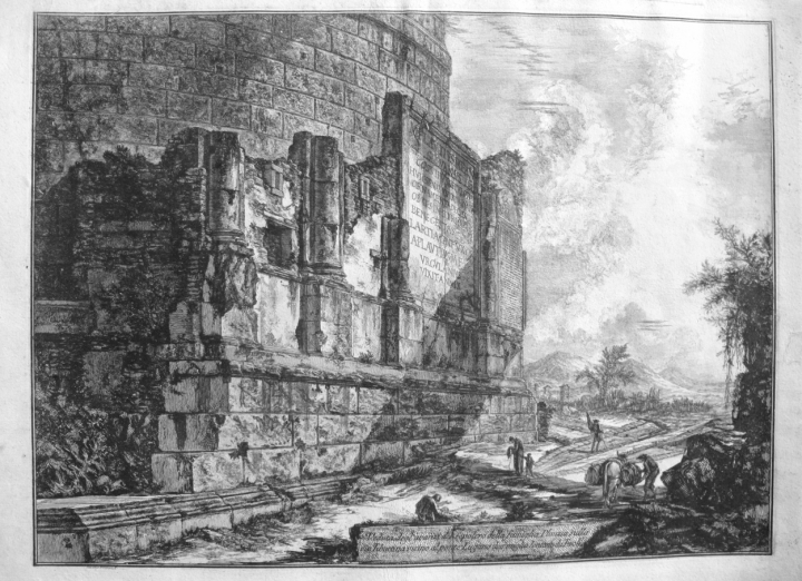 Piranesi, Giovanni: THE TOMB OF THE PLAUTII, NEAR THE PONTE LUCANO. Year 1761