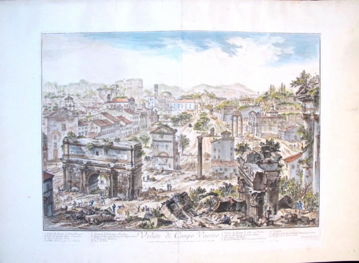 Piranesi, Giovanni: THE FORUM ROMANUM, OR CAMPO VACCINO, FROM THE CAPITOL, Year 1757