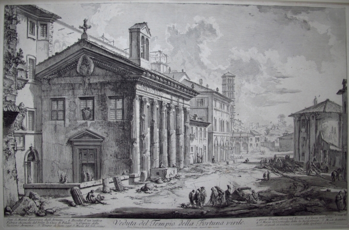 Piranesi, Giovanni: THE TEMPLE OF FORTUNA VIRILIS, Year 1758