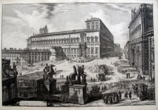 Piranesi, Giovanni: THE PIAZZA DEL QUIRINALE WITH THE STATUES OF THE HORSE-TAMERS SEEN FROM THE BACK, Year 1773