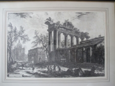 Piranesi, Giovanni: THE TEMPLE OF SATURN, WITH THE ARCH OF SEPTIMIUS SEVERUS IN THE BACKGROUND, Year 1774