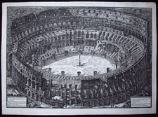 Piranesi, Giovanni: BIRD'S-EYE VIEW OF THE COLOSSEUM, Year 1776.