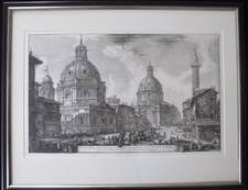 Piranesi, Giovanni: TWO CHURCHES NEAR TRAJAN'S COLUMN, Year 1762.