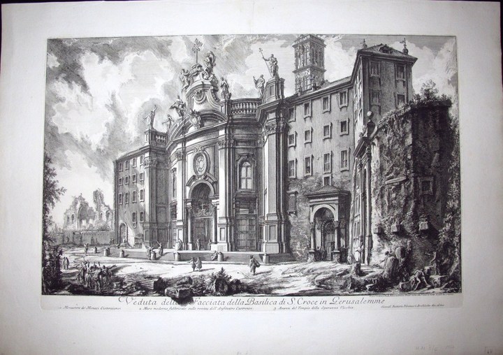 Piranesi, Giovanni: CHURCH OF ST. CROCE IN GERUSALEMME, Year 1750.