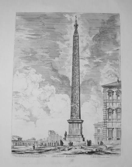 Piranesi, Giovanni: EGYPTIAN OBELISK IN THE PIAZZA DI S. GIOVANNI IN LATERANO, Year I759.