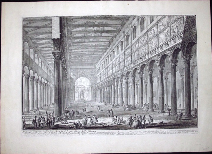 Piranesi, Giovanni: INTERIOR OF S. PAOLO FUORI LE MURA, Year 1749.