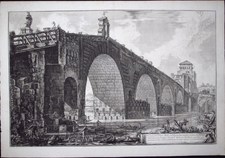 Piranesi, Giovanni: PONTE MOLLE ON THE RIVER TEVERE, Year 1762.