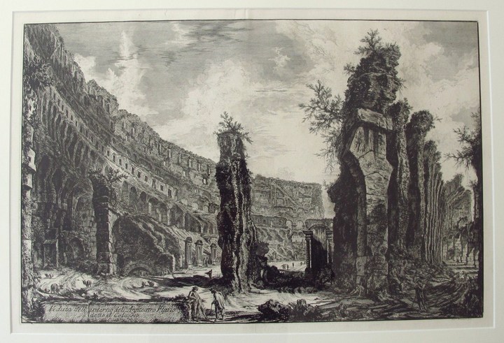 Piranesi, Giovanni: THE COLOSSEUM INTERIOR, Year 1766.