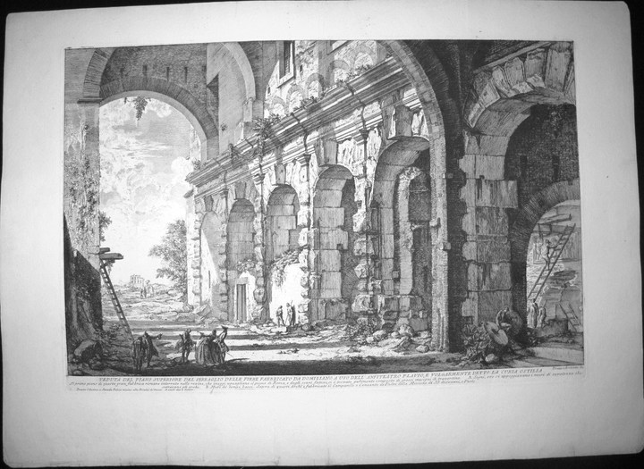 Piranesi, Giovanni: SUBSTRUCTURE OF THE TEMPLE OF CLAUDIUS (FORMERLY CALLED THE CURIA HOSTILIA), Year 1757