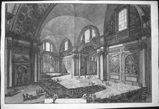Piranesi, Giovanni: INTERIOR of S. MARIA DEGLI ANGIOLI, FORMERLY THE CENTRAL HALL OF THE BATHS OF DIOCLETIAN, Year 1776.