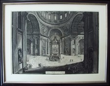 Piranesi, Giovanni: ST. PETER'S, INTERIOR BENEATH THE DOME, Year 1773