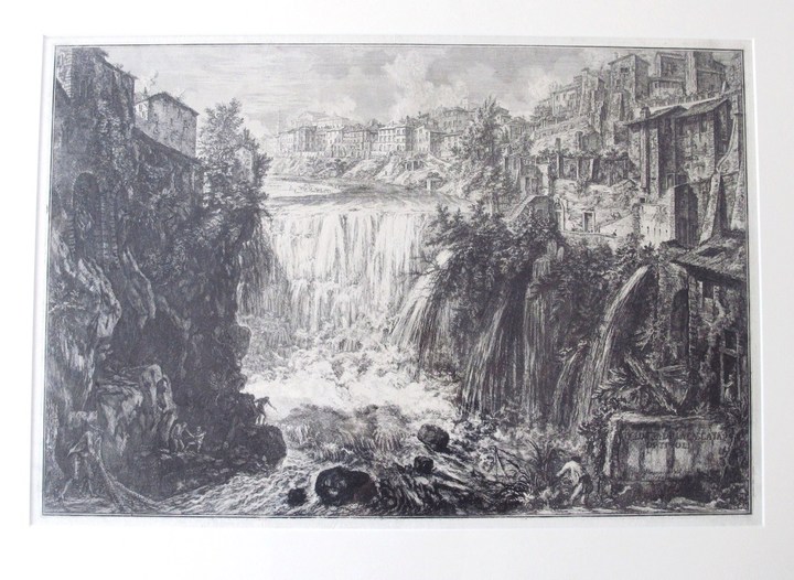 Piranesi, Giovanni: THE WATERFALL AT THE CITY OF TIVOLI, Year 1766