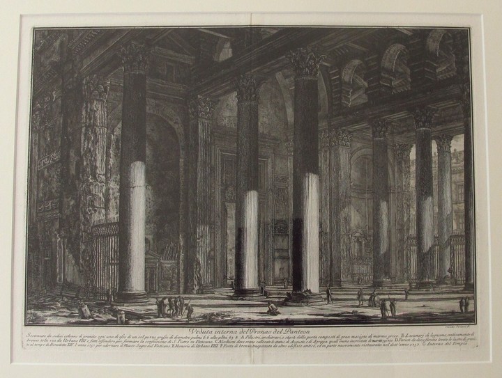 Piranesi, Giovanni: THE PANTHEON, INTERIOR OF THE PORTICO, Year 1769