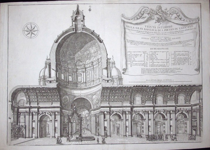Specchi, Alessandro: SECTION OF ST. PETER, Year 1687