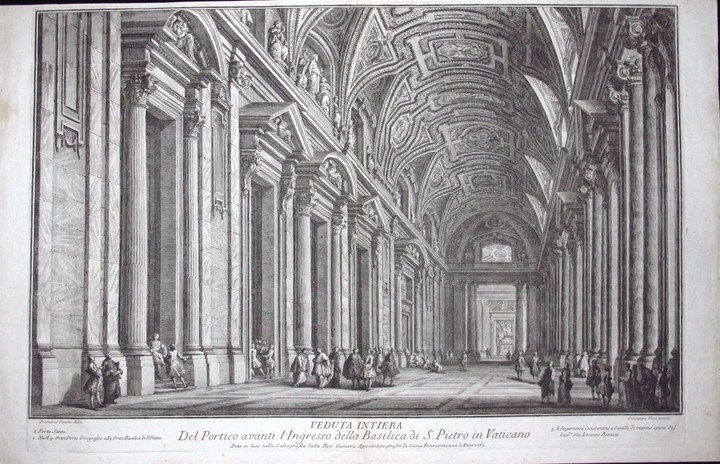 Vasi Giuseppe: Entrance of St. Peter’s Basilica, Year 1765