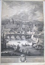 Vasi Giuseppe: Il prospetto della Città Leonina, with the Basilica Vaticana, Ponte, and Castel S. Angelo, Year 1765