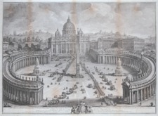 Vasi, Giuseppe: Il Prospetto principale del Tempio e Piazza di S. Pietro in Vaticano, e Palazzo Pontifico, Year 1774